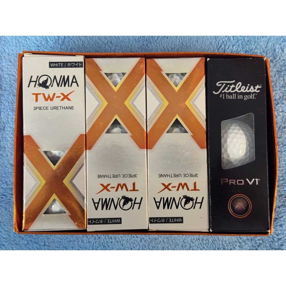 Honma TW-X 9 and Titleist Pro V1 Golf Balls 3 Count Variety Pack White 3-Piece